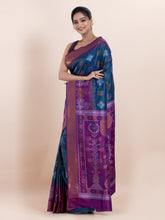 KAVVYA  BLUE IKAT SILK SAREE